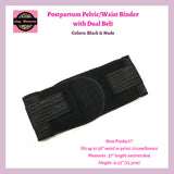 Postpartum Pelvic and Waist Binder with Dual Belt {Black/Nude} 10% Off